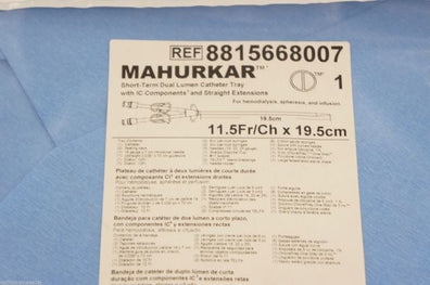 8815668007 ~ Tyco Short-Term Dual Lumen Cath Tray 11.5Fr x 19.5cm (x)